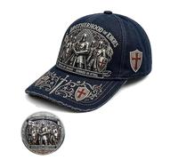 GUUZETU Berretto da Baseball Vintage e Moneta della Confraternita dei Cavalieri, Cappello da Cavaliere Medievale (Blue)