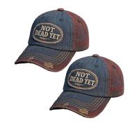 GUUZETU Chapeau décontracté pour anciens combattants, casquette Not Dead Yet DD-214, jour de l'humour noir des chapeaux morts (2pcs)