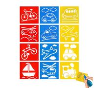 GUUZETU Ensemble de Jeux d'Eau Splash & Draw, Kit d'activités de peinture à l'eau réutilisable, Tapis de Dessin extérieur Sans gâchis, Ensemble de pochoirs pour Jeux d'été Dans Le Jardin (B#)