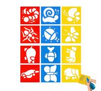 GUUZETU Ensemble de Jeux d'Eau Splash & Draw, Kit d'activités de peinture à l'eau réutilisable, Tapis de Dessin extérieur Sans gâchis, Ensemble de pochoirs pour Jeux d'été Dans Le Jardin (D#)