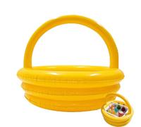 GUUZETU Grand Panier Cadeau gonflable de Pâques, Panier de Piscine gonflable géant avec poignée, récipient Rond Portable pour la Chasse aux œufs de 63 cm, baignoire glacière de fête
