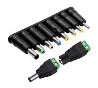 Guuzi 10 Pezzi Spine DC Universali 5,5 mm x 2,1 mm Femmina a Maschio Adattatore Jack Connettore Suggerimenti per Alimentazione Laptop