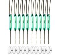 GUUZI 10pcs Vetro 3pin Interruttore Reed 2.5 * 14mm Induzione Magnetica Interruttore Elettromagnetico Interruttore Reed con 10pcs 2 * 6mm Magnetico (SPDT, Normalmente Aperto N/A N/C)