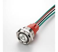Guuzi 15A Interruttore a Pulsante a Ritenuta con Corpo Corto, LED Blu Interruttore Marino Impermeabile 220V, 4-Pin 22mm SPST con Wire