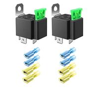 GUUZI 2 Pack 30A 12V DC 4-Pin SPST Relè Fusibile Auto Camion -30A ATO/ATC Relè Interruttore (8 Pezzi Terminale Nylon)
