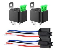 GUUZI 2 Pack 30A Relè Fusibile Kit Presa Camion Auto-30A ATO/ATC Set Cablaggio Interruttore-12V DC 4-Pin SPST Automotive 14 AWG Cavi