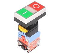 GUUZI 22mm 10A 220V 1 NO 1 NC ON Off Start Stop Interruttore Momentaneo Pulsante con Luce Gialla Spia Luminosa Tensione LA38-11D/RG