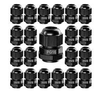 GUUZI 26pz PG16 Pressacavo, IP68 Plastica Impermeabile Regolabile 9-14mm Pressacavi Giunti con Guarnizioni (Nero)