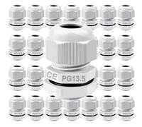 GUUZI 28 pezzi PG13.5 Pressacavo Bianco, IP68 Plastica Impermeabile Regolabile 6-12mm Pressacavi Giunti con Guarnizioni