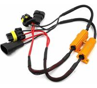 Guuzi 2pcs 9005 HB3 H10/9006 HB4 9012 Fari Anabbaglianti/Anabbaglianti Lampadine per fendinebbia Kit resistore LED Adattatore cablaggio relè Anti-sfarfallio Decoder errore Annullatore avvertimento