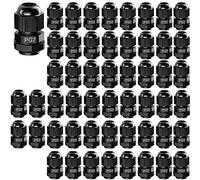 GUUZI 52pz PG7 Pressacavo, IP68 Plastica Impermeabile Regolabile 3.5-6mm Pressacavi Giunti Con Guarnizioni (Nero)