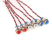 GUUZI 6 Pezzi 12V-24V 10mm LED Pannello Pilota Cruscotto Spia Indicatore Lampada Pilota Cruscotto Lampadine Direzionale(Rosso/Blu/Bianco)