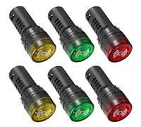 GUUZI 6pcs AC DC 24V 22mm LED Flash Indicatore di Segnale di Allarme Lampada con Cicalino (Rosso/Giallo/Verde, Ciascuno per 2 pezzi)