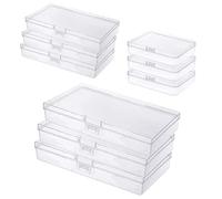 GUUZI 9 pezzi Contenitori per Scatola di Immagazzinaggio di Perline di Plastica Mini Rettangolari di Dimensioni Miste con Coperchio per Altri Progetti di Artigianato e Piccoli Oggetti