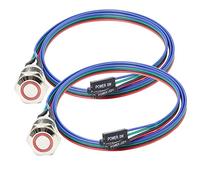 Guuzi Chassis Switch Host Pulsante in Metallo, Computer Host Switch Cable Custodia per PC LED Pulsante di Accensione Alimentazione ATX On/Off per Interruttore del Computer Fai da te 60cm-2pcs (12mm)