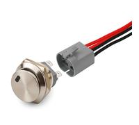 Guuzi Interruttore a Bilanciere Rotondo Impermeabile in Acciaio Inossidabile da 22mm con LED Rosso Illuminato Acceso/Spento Interruttore a Levetta Illuminato a 4 Pin 12-24V/15A