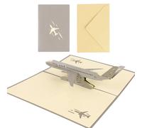 Guvixumi Biglietto di auguri di compleanno con aereo pop-up 3D Biglietto di auguri di aviazione unico per uomini Festa del papà Design di aeroplano vintage della seconda guerra mondiale per amanti deg