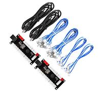 Guwarry 2-Player Zero Delay USB Encoder PC a HAPP Joysticks/HAPP Pulsanti Arcade per PC, MAME, Raspberry Pi, Arcade1Up - Tre uscite di potenza 5V per joystick LED/LED Daisy Chain/LED Arcade Pulsanti