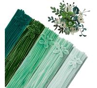 GUWINA 500 Pezzi Scovolini Pipa Decorativi Verde Pastello, 30 cm Lunghi e 8 mm Spessi, Set di Scovolini Colorati per Lavoretti, 5 Colori per Fiori Fai da Te e Decorazioni Festive