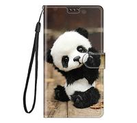 Guxira Cover Protettiva Pelle per Samsung Galaxy A56 5G, Silicone Custodia A Libro Portafoglio Flip Case con Antiurto Magnetica Slot Carte per Ragazze Donne - Panda