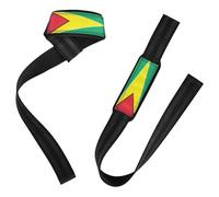 Guyana Flag Guyana Blu Rosso Pesi Polsiere Allenamenti Coppia di Cinghie Palestra per Allenamento, Palestra, Powerlifting, Bodybuilding