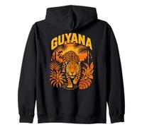 Guyana Jaguar, Gatto della Giungla al Tramonto, Animale Tropicale della Fauna Selvatica Felpa con Cappuccio