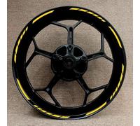 GuyAna Protezione Serbatoio Adesivo Decorativo per Moto da 17 Pollici per Kawasaki per Ninja 125 250 300 400 650 ZX-6R 10R 14R, Decalcomania Riflettente per Cerchione E Mozzo Ruota.(Jaune)