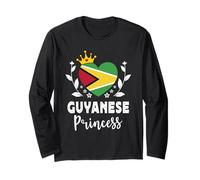 Guyanese Princess Guyana Flag Proud Guyanese Girl Maglia a Manica