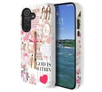 GUYBFADFG Compatibile con Samsung Galaxy A17 5G, custodia a doppio strato antiurto resistente per telefono, un collage di Gesù rosa