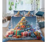 GUYDZOOM 3D Con Stampa Di Christmas Tree Set Di Biancheria Da Letto 3 Pezzi Set Copripiumino E Federa Coordinata Per Ragazzi E Ragazze,coppie,camera Da Letto,decorazione King（220x240cm）