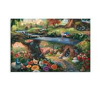 GUyfam Poster su tela di Thomas Kincaid Alice nel paese delle meraviglie, decorazione per camera da letto, sport, ufficio, camera da letto, regalo, 30 x 45 cm