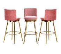 Guyifuny Mid Century Swivel Bar Stool Modern Counter Height Stools with Backs, Upholstered Metal Breakfast Island Chair for Home, Pub, Cafe(3 PCS,75cm(29.5in))
