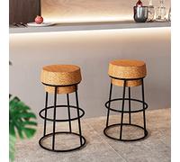 Guyifuny Set di 2 sedie da bar rotonde senza schienale, sgabelli da bancone, sedie alte per sala da pranzo, bar, cucina, isola, 75 cm