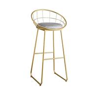 Guyifuny Sgabello da bar moderno, seduta in velluto con schienale in rete metallica per bar per la colazione, bancone da cucina e casa, altezza seduta 75 cm
