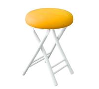 Guyifuny Sgabello da bar pieghevole con schienale, portatile, rotondo, pieghevole, alto, sedia compatta e resistente, portatile per adulti, cucina, giardino, campeggio, giallo, 19i h/49cm