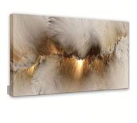 Guying Art Quadro su tela di grandi dimensioni con texture in marmo dorato astratto, stampe di nuvole nere e dorate, per soggiorno, camera da letto (55x110 cm/senza cornice)