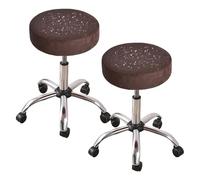 GUYIRT Set di 2 coperture per sgabello da bar, 4 e 6 coperture rotonde per sgabelli da bar, impermeabili, con fondo elastico, per sgabello da 30-35 cm (colore: caffè scuro, confezione da 2)