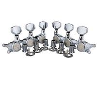 Guyker 6Pcs Guitar Locking Tuners (3L + 3R Handed) - 1:18 Ratio Lock String Tuning Key Pegs Machine Heads with Hexagonal Handle Replacement for LP SG Style Electric, Folk or Acoustic Guitars- Chrome