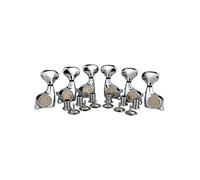 Guyker 6Pcs Guitar Machine Heads (3L + 3R) - 1:21 Sealed Tuning Key Pegs Tuners Set Replacement for ST Tele SG Style Electric or Acoustic Guitars - Chrome