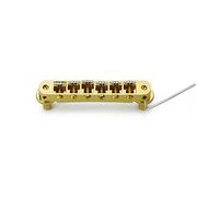 Guyker Tune-O-Matic Roller Saddle Bridge - String Space 10,5 mm Ponti per chitarra con foro per palo 4,2 mm di ricambio compatibile con chitarra elettrica Les Paul LP SG a 6 corde GM015, oro
