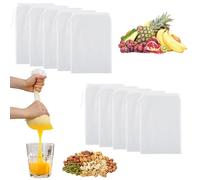 Guyode 10 Pezzi Borsa per Latte di Noci, 20 x 30cm Sacchetti per Filtro con Coulisse, Riutilizzabili, Lavabili, Sacchetti per Filtro con Coulisse, 200 Mesh Panno Filtrante a Maglia Fine