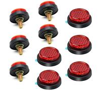 Guyode 10 Pezzi Catadiottro Targa Moto Posteriore Rosso Rotondo 25mm M5, Catarifrangente Moto E4, Riflettore Posteriore Catarifrangente Bici Occhio di Gatto (5 con Viti, 5 Autoadesivi)