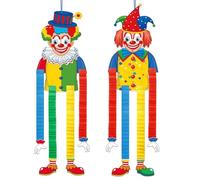 Guyode 2 Pezzi Decorazioni Banner Carnevale Pagliaccio da Appendere, Circo Clown Ornamenti Appesi Colore Carta Interni ed Esterni per Compleanno Festa, Striscione per Porte di Clown