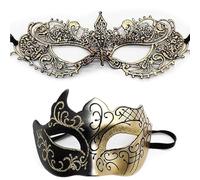 Guyode 2 Pezzi Maschere Veneziane Modello Flash Mascherine Carnevale Regolabile Maschera Veneziana Donna Pizzo Sexy si Applica a Uomini e Donne Carnevale Halloween Masquerade Cosplay Party
