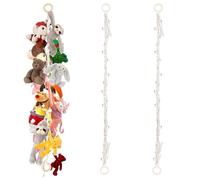 Guyode 2 Pezzi Porta Peluche Verticale con 4M Corda Intrecciata a Mano, 40 Clip, Organizzatore da Appendere per Giocattoli, Rete Portagiochi Decorazione