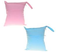Guyode 2 Pezzi Sacca Impermeabile Design con Doppia Cerniera Wet Bag Impermeabile Porta Biancheria Sporca Riutilizzabile si Applica a Pannolini per Bambini Nuotare(Azzurro Cielo, rosa)