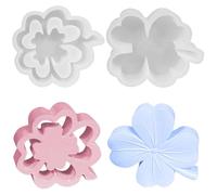 Guyode 2 Pezzi Stampi in Silicone per Resina, Stampi in Silicone, Stampo Silicone, Stampi per Gesso per Regali di Anniversario e Decorazione Domestica Fai da Te (Quadrifoglio*2)