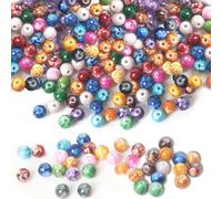 Guyode 200 Pezzi 8mm Perline per Bigiotteria Fai Da Te, Perline per Braccialetti, Colorate Beads Tonde Set, Kit Braccialetti Fai Da Te per Bigiotteria Gioielli Collane Adulti Artigianato DIY