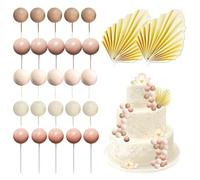 Guyode 27 Pezzi Decorazioni Torta Compleanno, Palline Decorative per Torte, Decorazione Della Torta con Palline, Foam Cake Balls Decoration, Palline Schiuma Torta, Palloncini Cake Topper Bastoncini