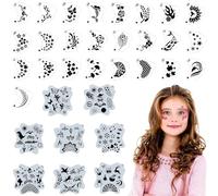 Guyode 33 Pezzi Facciale Truccabimbi Stencil Bambini Riutilizzabili Tatuaggi Temporanei Stencil per la Pittura del Corpo Modello di Pittura per Compleanno Festival Mascherata Halloween